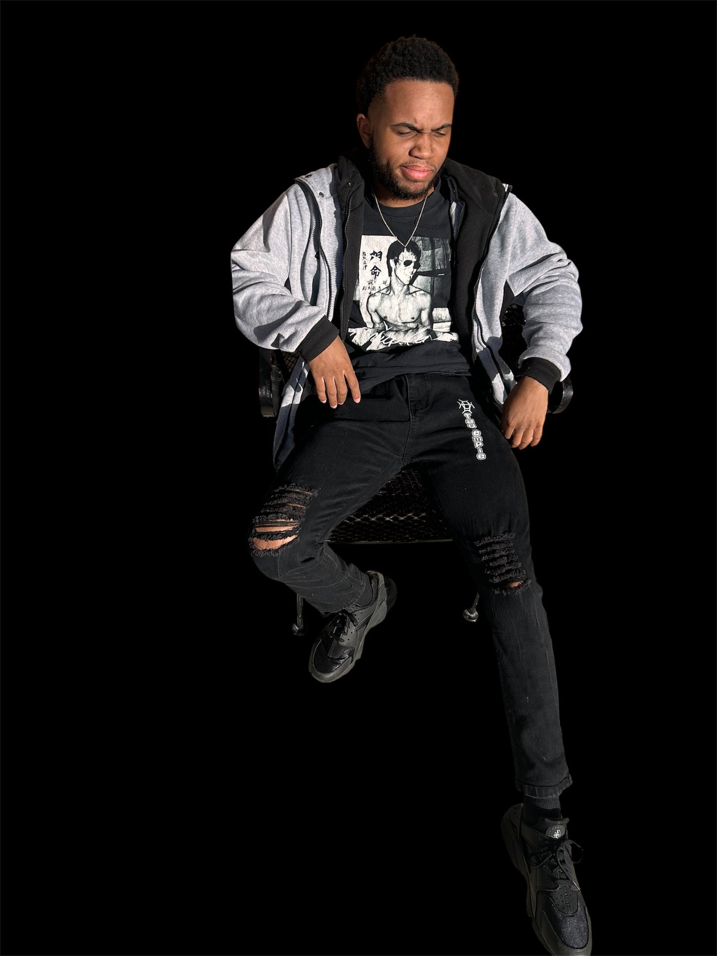 Dark. Deliberate. Done right. Onyx Discipline Denim is the after-hours essential — deep off-black with distressed detail and the TAUGEMPIE mark for the man who never cuts corners.
There’s a reason black never goes out of style — it’s the uniform of intention.
