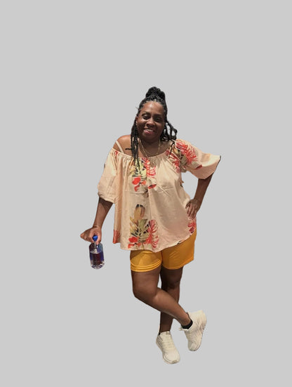 Autumn Sunrise 2 piece set with waist cinching belt. 