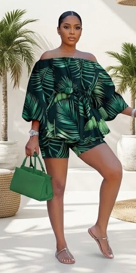 Rooted in intention. The Botanical Breakthrough Canopy Set wraps you in bold tropical energy-dark, lush, and undeniably elevated. This is resort wear with a point of view.&nbsp;