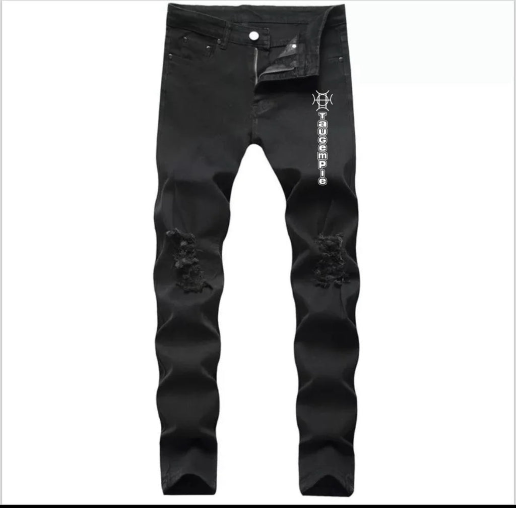 Dark. Deliberate. Done right. Onyx Discipline Denim is the after-hours essential — deep off-black with distressed detail and the TAUGEMPIE mark for the man who never cuts corners.