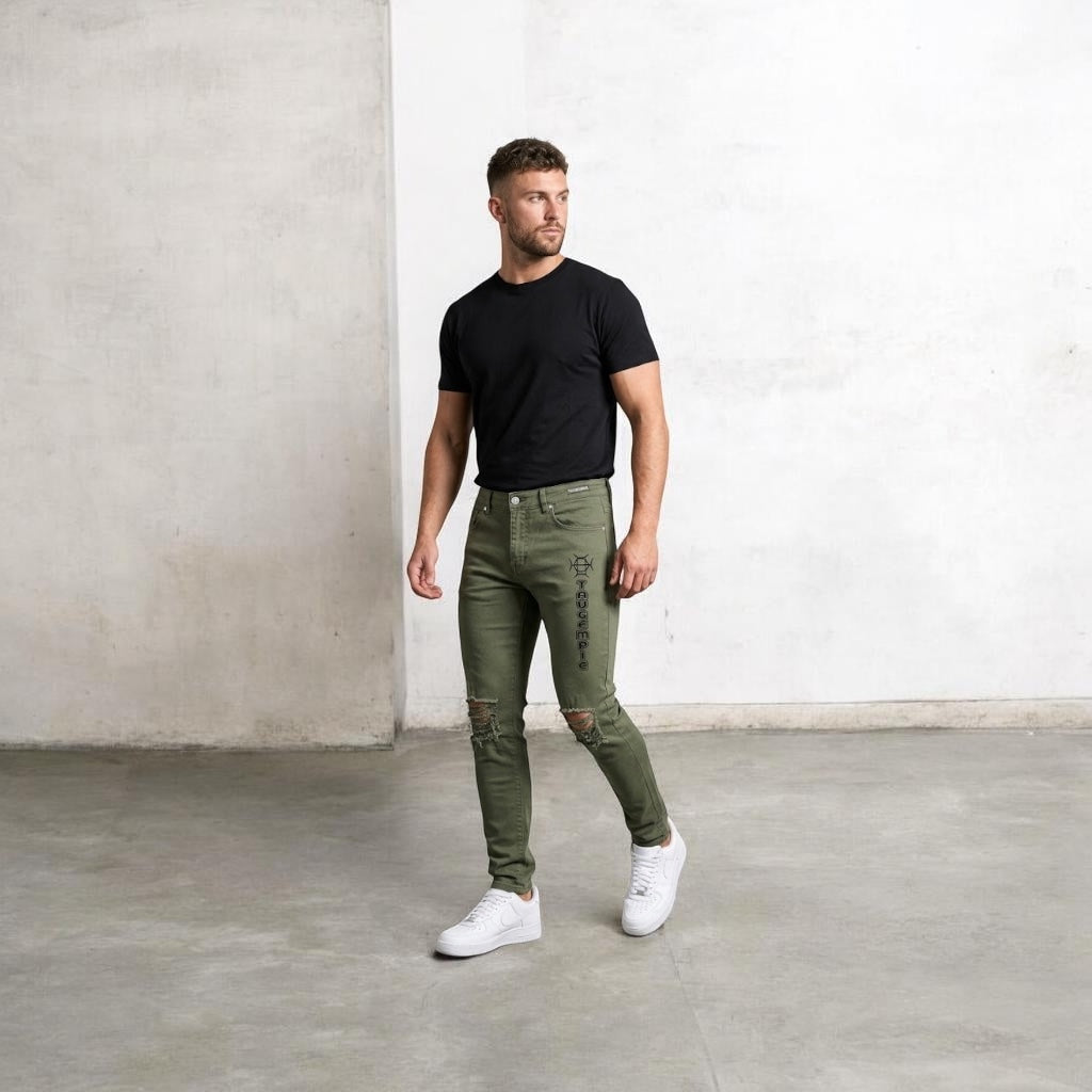 Terrain Tapered Distressed Jeans