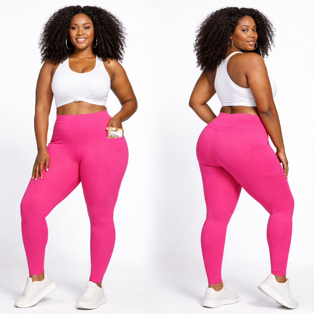Fierce and functional. The Discipline Legging in Pink brings bold fuchsia energy to high-performance structure — compression waistband, side phone pocket, waist card pocket, and a fit that works as hard as you do.