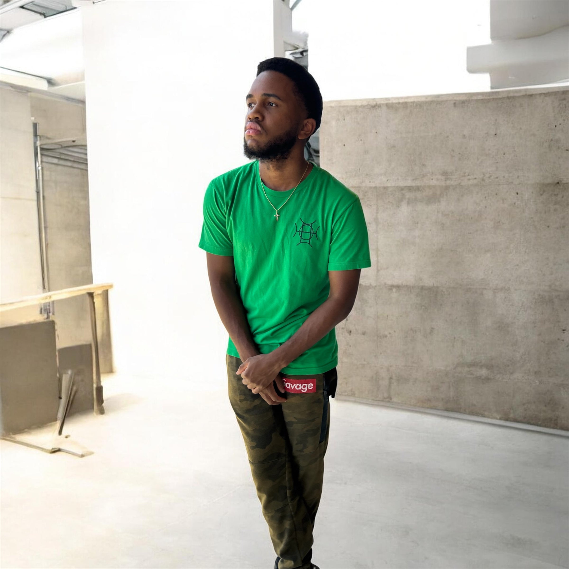 The Mark Crew in Green is the piece for who moves with purpose. A rich kelly green 100% cotton crewneck carries the TAUGEMPIE crest mark on the left chest and the full signature logo graphic across the back — clean on the front, statement on the back.