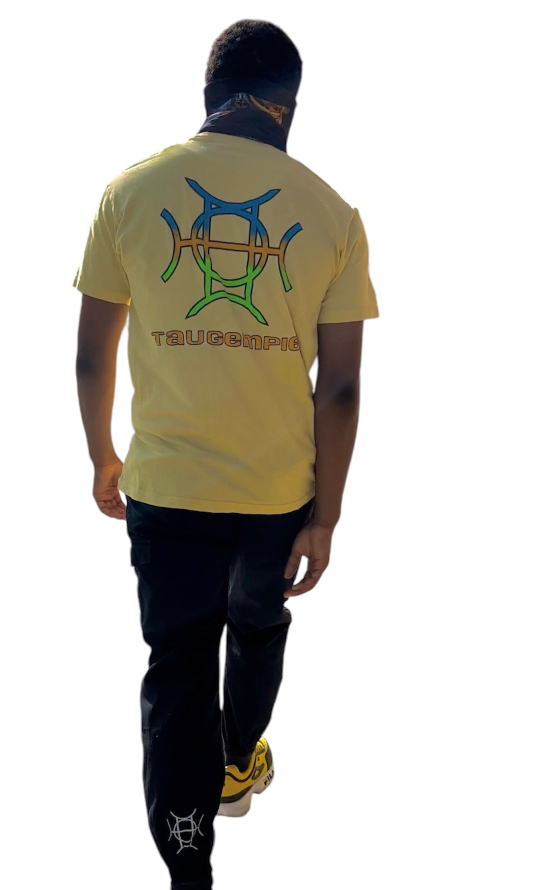 Light tone. Heavy presence. The Mark Crew in Yellow is the warm-weather essential — soft yellow cotton, TAUGEMPIE crest on the chest, full signature logo on the back, and energy that speaks for itself.