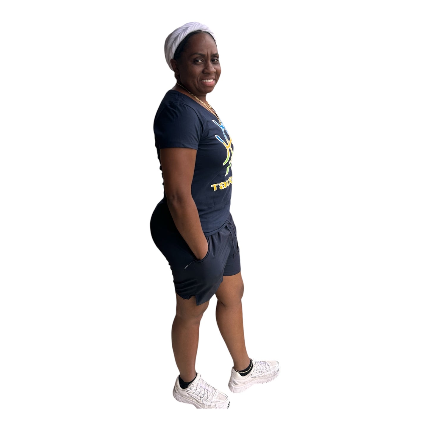 Every brand has a mark. TAUGEMPIE wears theirs. The Mark Tee in Navy is the foundation piece of the TAUGEMPIE collection — a deep navy 100% cotton v-neck built with the signature logo graphic in blue, green, and gold positioned center chest where it belongs.