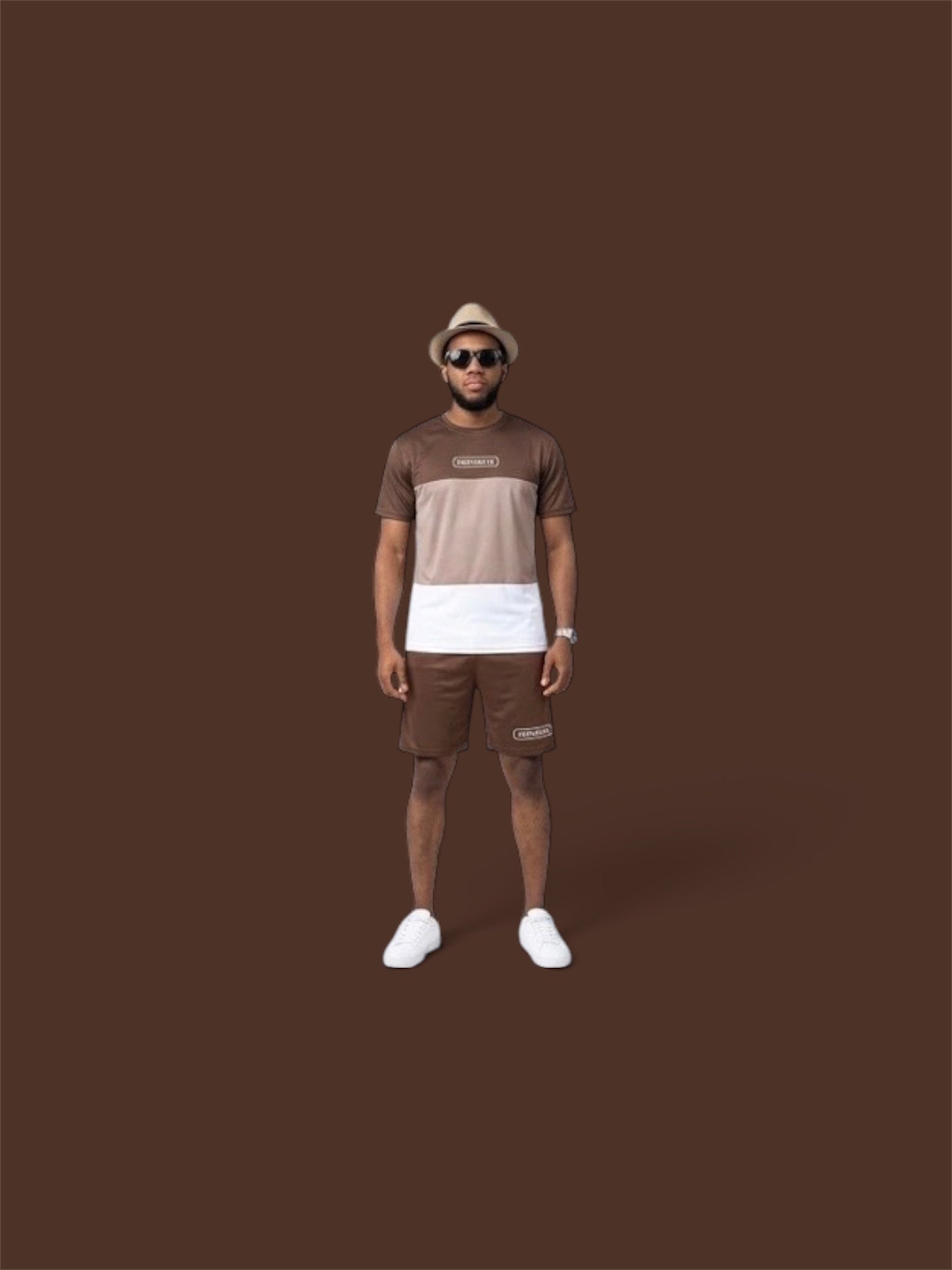 The Terrain Set | Men’s Two-Piece Shorts Set | Brown Colorblock