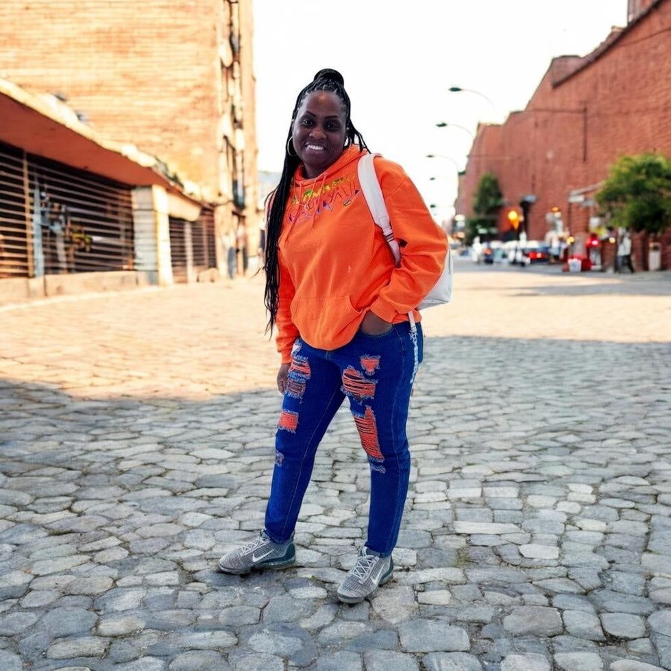 Heat you can wear. The Voltage Jean in Orange brings neon fire to distressed denim — bold orange accent stitching, shredded detail, and a stretch fit that commands attention without asking for it.