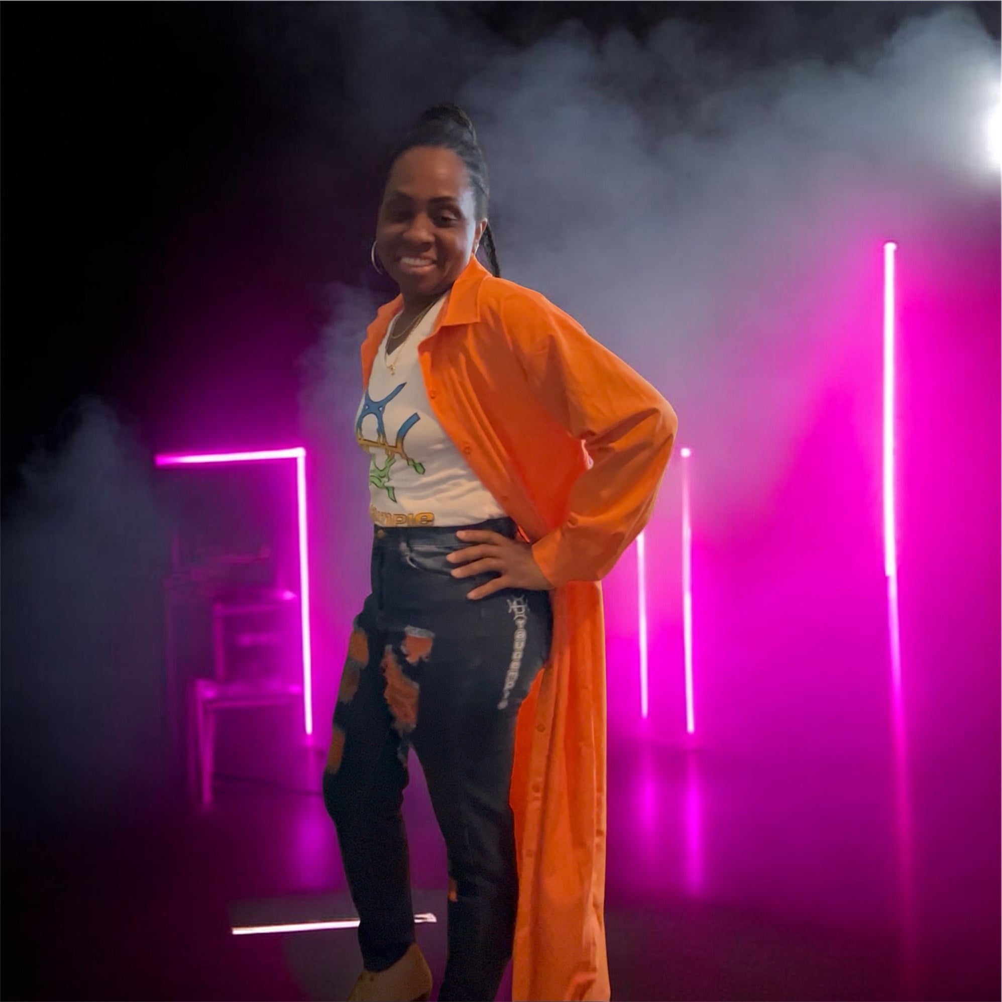 Heat you can wear. The Voltage Jean in Orange brings neon fire to distressed denim — bold orange accent stitching, shredded detail, and a stretch fit that commands attention without asking for it.